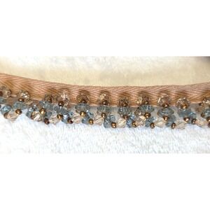 Beaded Trim Fringe Clear Blue Gray Bronze Glass Beads Entire Bolt MSRP $8.99 / Y